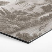 Hexagon Wandbild Landschaft mit Gartenlandschaft in Beige - Ms Tiff - Alu-Dibond 