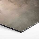 Wanddecoratie Bosmagie in de ochtendnevel Beige - Ms Tiff - Alu-Dibond 