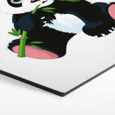 Alu-Dibond Wandbild Naschender Panda - Hexagon 