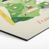 Hexagon Wandbild Karte von Frankreich - Rivers - Alu-Dibond 