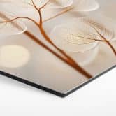 Tableaux Hexagonaux Feuilles Filigranes Beige - Alu-Dibond - Treechild 