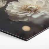 Wandbild Weiße Blumen mit Goldstaub - Treechild - Alu-Dibond 