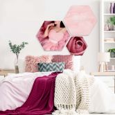 Hexagon -Alu-Dibond - Die rosa Rose 
