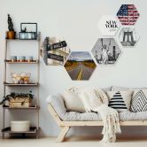 Hexagon - Alu-Dibond - Stars and Stripes  