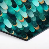 Hexagon Dibond Fredriksson - Turquoise Feathers 