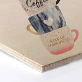 Hexagon - Holz Birke-Furnier Fredriksson - A cup of happiness 