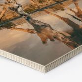 Hexagon Holzbild Reflexion einer Giraffe in der Wildnis - Amtmann 