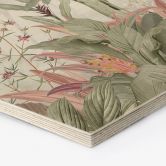 Hexagon Holzbild Tropische Idylle mit Kolibri Blau - Bloomery Decor 