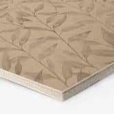 Houten Wanddecoratie Zeshoek Delicate Watercolour Leaves - Zacht Grijs - Bloemdecoratie 