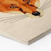 Hexagon Holzbild mit Tier-Motiv - Fuchs - Braun 