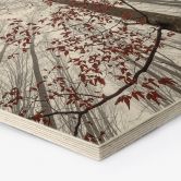 Hexagon Hout Boomtoppen met rode bladeren - Coman 