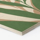 Houten Wanddecoratie in zeshoek Tropische takken in een zacht kleurenspel - Costa 