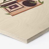 Hexagon-Holzbild Retro Radio floral - Frida Floral Studio 