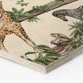 Hexagon Holzbild Afrikanische Tiere im Dschungel - Kikki Belle 