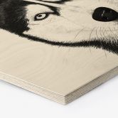 Hexagon-Holzbild Sibirischer Husky - Hundeporträt - Korenkova 