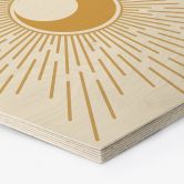 Hexagon Holzbild Goldene Sonnenstrahlen - KsanaKalpa 