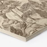 Hexagon Holzbild Wald mit Waldlandschaft in Beige - Ms Tiff 