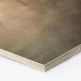 Hexagon Holzbild Waldmagie im Morgennebel Beige - Ms Tiff 