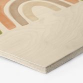 Hexagon - Holz Nouveauprints - Regenbogen Aquarell 