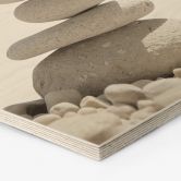 Hexagon Holzbild Steine am Meer 