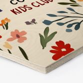 Hexagon Holzbild Cool Kids Club Bunte Blumen - Treechild 