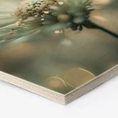 Tableau sur bois hexagonal Délicat scintillement des fleurs - Treechild 