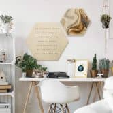 Hexagon - Holz Birke-Furnier - Golden Struggle 