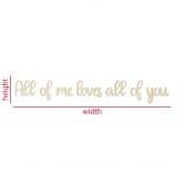 Décoration en bois placage peuplier All of me loves all of you 