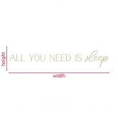 Vægdekoration Popler træ All you need is Sleep 