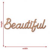 écriture 3D Beautiful - Décoration murale en bois d'acajou 