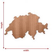 Holzdeko Karte Schweiz - Mahagoni 