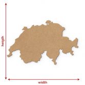 MDF-Holzdeko Karte Schweiz - Natur 