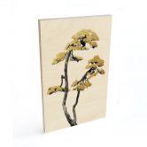 Holzbild Blühender Bonsai - Pflanzen-Motiv - Amini 