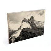 Houten Poster - Uitzicht op de Alpen - Berglandschap van de Dolomieten 