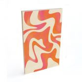 Holzbild Abstrakte Wellen in Orange-pink - Bloom 