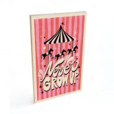 Holzbild Kinderkarussell - Never grow up - Bloom 