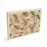 Holzbild Flamingo und tropische Blätter - Bloomery Decor 