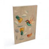 Holzbild mit Vogelmotiv - Kolibri - Braun 