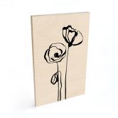 Holzbild Line Art Zwei Mohnblumen - Cats & Dotz 