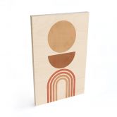 Holzbild Abstrakte Balance - Retro Bögen und Kreise - Costa 