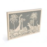 Holzbild Im Land der Dinosaurier - Blau - Kikki Belle 