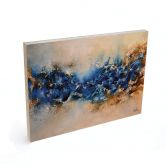 Holzbild Blau-goldene Interaktion - Fedrau 