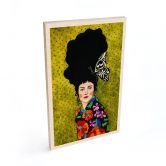 Holzbild Frau mit Schmetterling im Haar - Hülya 