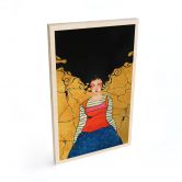 Holzbild Träumerin im goldenen Licht - Hülya 