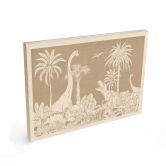 Holzbild Dinosaurier im wilden Dschungel - Braun - Kikki Belle 