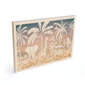 Holzbild Dschungelparadies mit Wildtieren - Ombre - Kikki Belle 