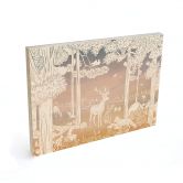 Holzbild Friedlicher Wald mit Hirschen und Füchsen - Ombre - Kikki Belle 