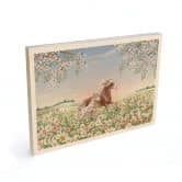 Holzbild Pferde auf der Blumenwiese - Kikki Belle 