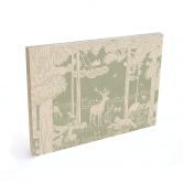 Holzbild Waldidylle in Grün - Oase für Wildtiere - Kikki Belle 