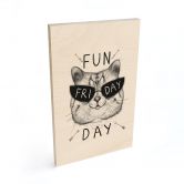 Holzbild Katze mit Sonnenbrille - Fun Friday Cat - Korenkova 